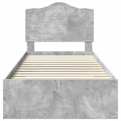 Ramka łóżka Betonowy szary 100 x 200 cm Drewno inżynieryjne