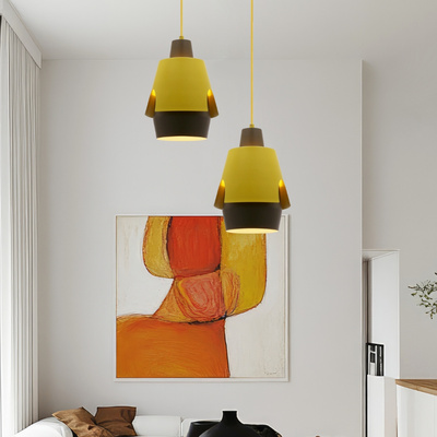 Lampa wisząca żółta/szara E27 Falun Ledea 50101149