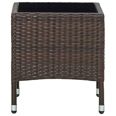 Stolik ogrodowy, brązowy, 40 x 40 x 45 cm, rattan PE