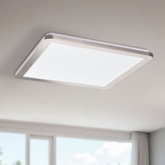 Plafon do łazienki NEXIT minimalistyczny – srebrny satynowy 40 cm – plafon z funkcją ściemniania LED 3000K 24W IP44 