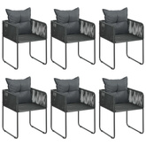 vidaXL 7-częściowy zestaw mebli ogrodowych, rattan PVC, czarno-brązowy