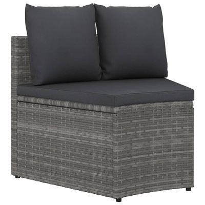 8-częściowa sofa do ogrodu, z poduszkami, polirattan, szara