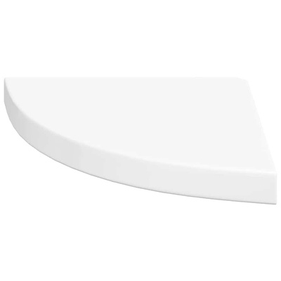 vidaXL Narożne półki ścienne, 2 szt., połysk, białe, 35x35x3,8 cm, MDF