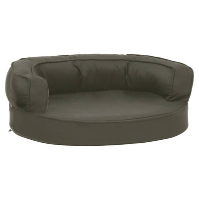 vidaXL Legowisko dla psa, 60x42 cm, stylizowane na lniane, ciemnoszare