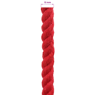 Lina Bawełniana 12 mm 250 m czerwony 100% bawełna