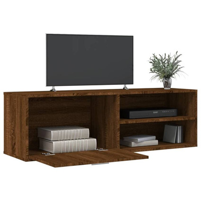 vidaXL Szafka pod TV, brązowy dąb, 120x34x37 cm