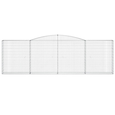 Kosze gabionowe, 9 szt, 400x30x120/140 cm, galwanizowane żelazo