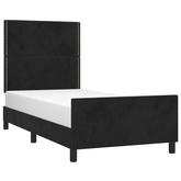 vidaXL Rama łóżka z zagłówkiem, czarna, 90x200 cm, aksamitem model standard