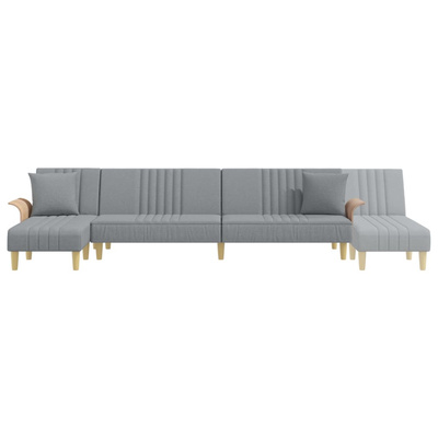 vidaXL Sofa rozkładana L, jasnoszara, 279x140x70 cm, tkanina