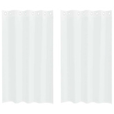 Firany Voile z zasłonami 2 pcs Biały 175 x 140 cm Poliester