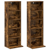 Kabinet na płyty CD 2 szt. Dąb wędzony 33 x 23,5 x 97,5 cm