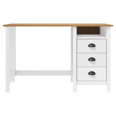 vidaXL Biurko Hill z 3 szufladami, 120x50x74 cm, lita sosna