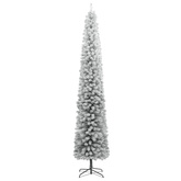 Smukła choinka na stojaku, pokryta śniegiem, 300 cm, PVC
