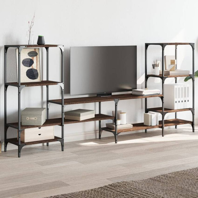 vidaXL Szafka pod TV, brązowy dąb, 206,5x28,5x95 cm