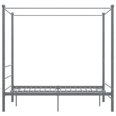 vidaXL Rama łóżka z baldachimem, szara, metalowa, 120 x 200 cm model standard
