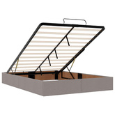Łóżko z pojemnikiem i materacem LED Ciemnoszary 140 x 190 cm