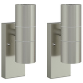 Zewnętrzna lampa ścienna 2 pcs Srebrny 7 x 10 x 22 cm