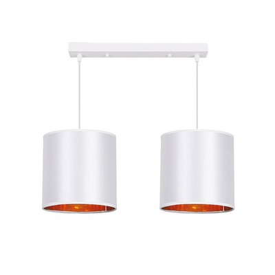 Lampa wisząca z abażurami Atlanta biała podwójna na listwie nowoczesna
