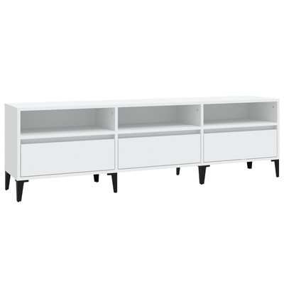 vidaXL Szafka pod TV, biała, 150x30x44,5 cm, materiał drewnopochodny wariant 8