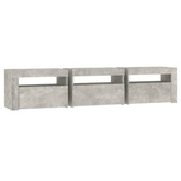 vidaXL Szafka pod TV z oświetleniem LED, szarość betonu, 180x35x40 cm