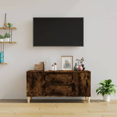 vidaXL Szafka pod TV, przydymiony dąb, 102x44,5x50 cm