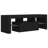 vidaXL Szafka pod TV z oświetleniem LED, czarna, 120x35x40 cm