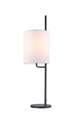 Lampka nocna Tokyo Ledea czarno-biała z abażurem klasyczna metalowa