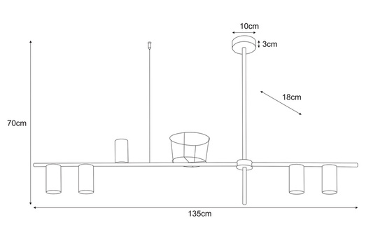 Lampa sufitowa K-4757 z serii ROCCO
