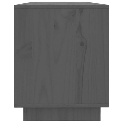 vidaXL Szafka pod TV, szara, 110,5x35x44 cm, lite drewno sosnowe