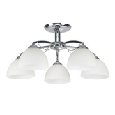 Filona Lampa Sufitowa Chromowy 5X40 E27 Klosz Biały