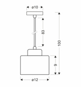 ALORA lampa wisząca czarny 1x60W E27 klosz biały