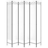Parawan 6-panelowy, biały, 240x220 cm, tkanina
