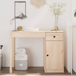 vidaXL Biurko, 100x50x75 cm, lite drewno sosnowe