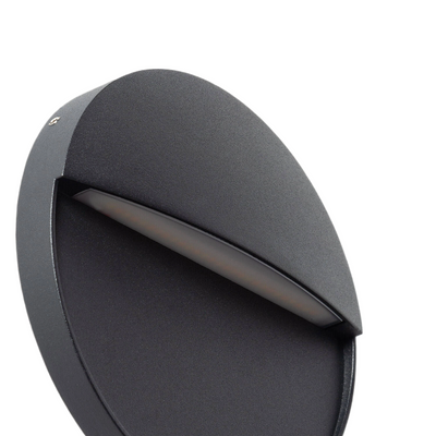 Kinkiet zewnętrzny czarny okrągły IP54 6W CCT Abruzzo Lunaria