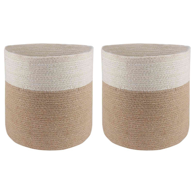 Zestaw doniczek 2 pcs Naturalne i białe ? 28 x 28 cm