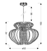 Lampa wisząca Imperia z szerokim kloszem czerwona pojedyncza nad stół