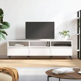 vidaXL Szafka pod TV, biała, 150x30x44,5 cm, materiał drewnopochodny wariant 4