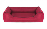 Legowisko dla psa Sofa Valencia Standard w kolorze czerwonym z czarnym wykończeniem Rozmiar: L - 100 x 75 cm