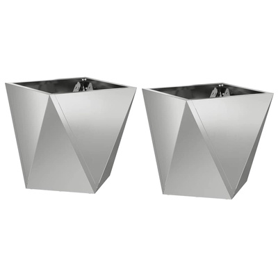 Donica 2 pcs Srebrny 30 x 30 x 30 cm Stal Galwanizowana