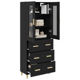 Highboard z szufladą Czarny Dąb 69,5 x 34 x 180 cm