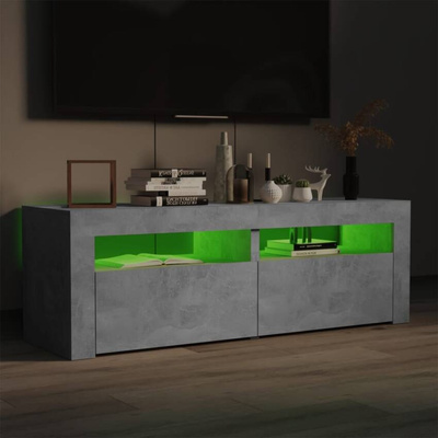 vidaXL Szafka pod TV z oświetleniem LED, szarość betonu, 120x35x40 cm model standard