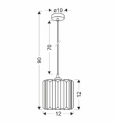 Lampa Wisząca Czarny 1X40 E27 Klosz Czarny+Kryształy Bezbarwne Glassia