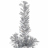 Smukła choinka połówka ze stojakiem, sztuczna, srebrna, 240 cm