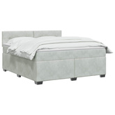 Łóżko Box Spring z materacem i LED jasnoszary 140 x 200 cm
