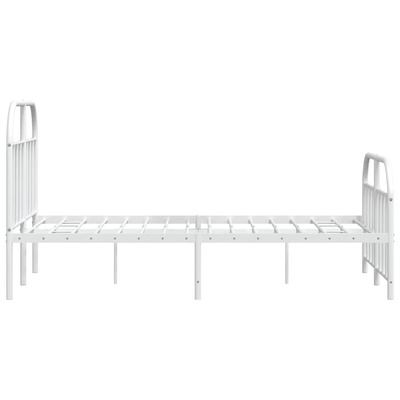vidaXL Metalowa rama łóżka z wezgłowiem i zanóżkiem, biała, 120x200 cm wariant 4