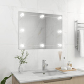 vidaXL Lustro ścienne z lampkami LED, bez ramy, prostokątne, szklane model standard