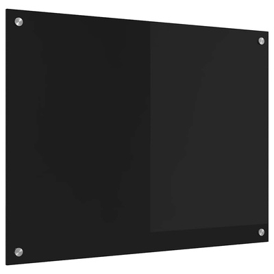 Panel kuchenny Czarny 80 x 60 cm szkło hartowane