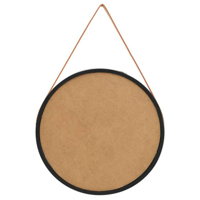 vidaXL Lustro ścienne na pasku, 60 cm, czarne