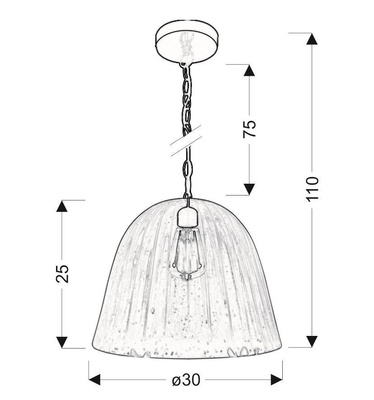 Lampa wisząca szklana niebieska Vase Candellux 31-77738