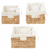 Kosze do przechowywania 3 pcs Naturalny Hiacynt wodny